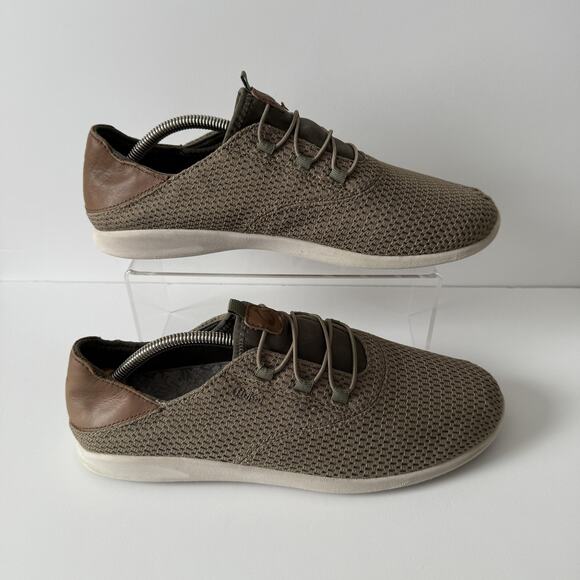 Olukai Alapa Li Shoes Mens 9.5 Knit Casual Lace Up Slip On Olive Mesh Trainer - Picture 7 of 9